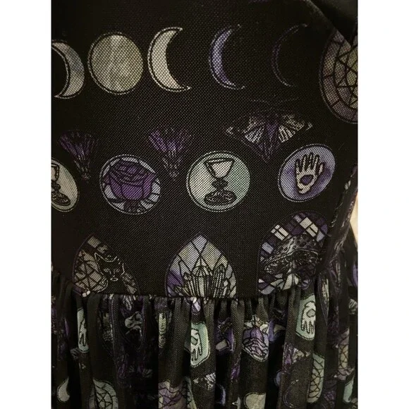 Hot Topic Cosmic Aura Sz MD Stained Glass Mesh Dress Whimsygoth Witch Sleeveless - Picture 5 of 16